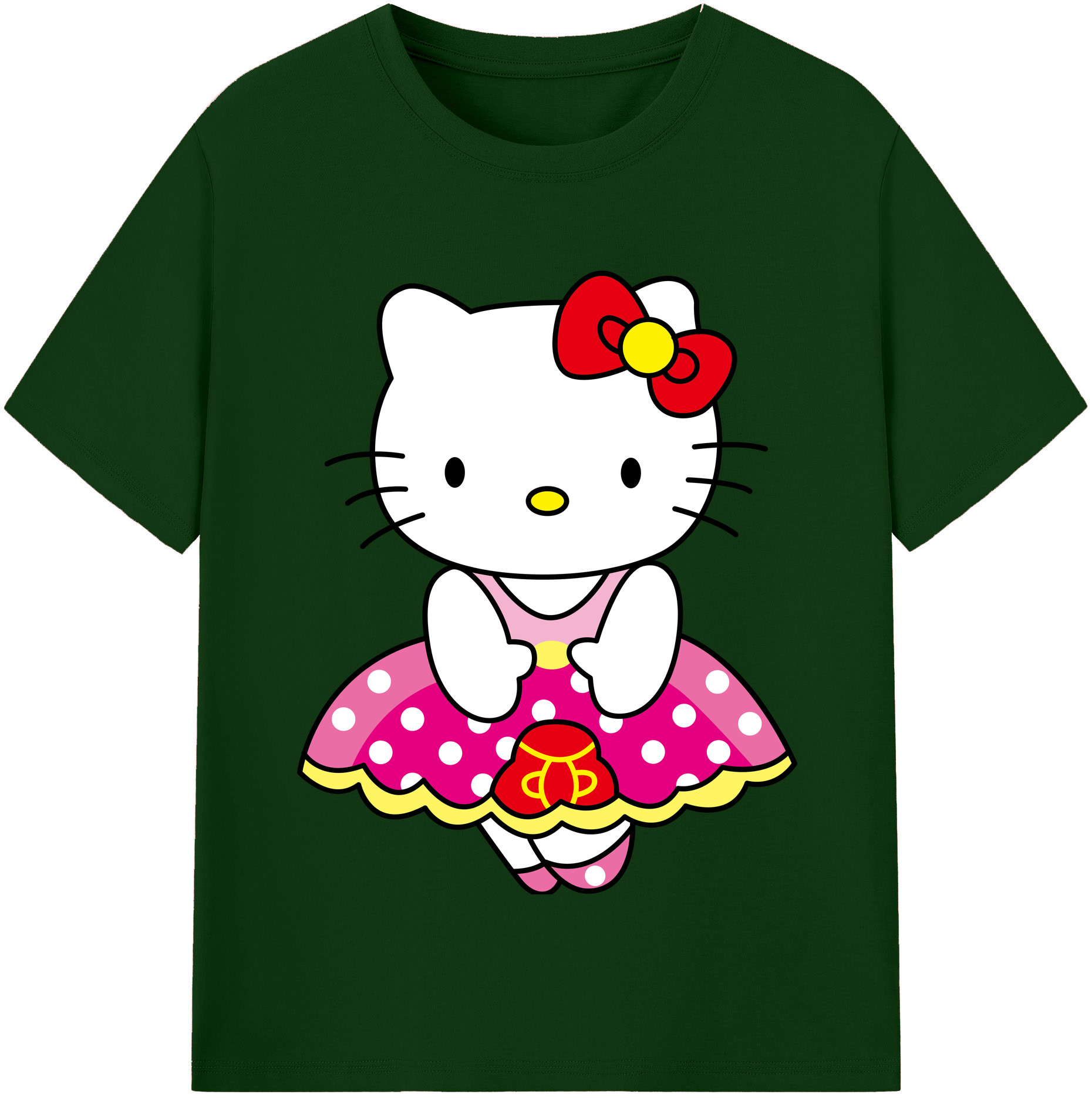 （画像用） Hello Kitty ハローキティ 綿100％半袖Tシャツ（フロントプリント）